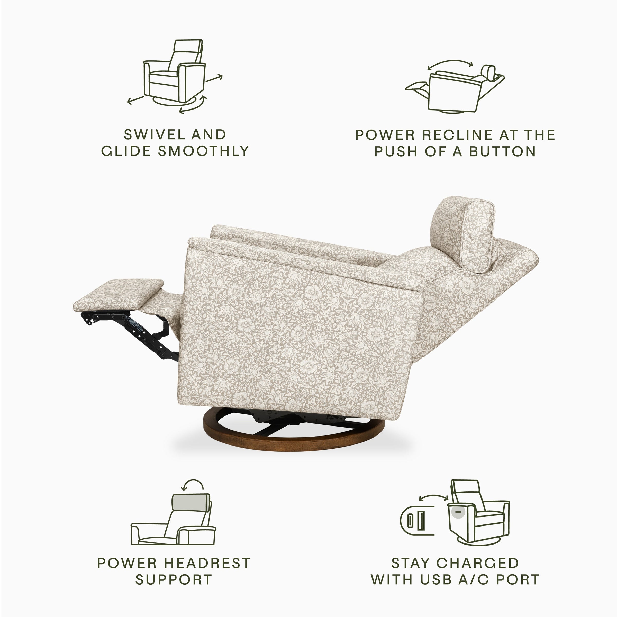 Morris & Co. x Namesake Willa Plus Power Glider Recliner w/ Power Headrest