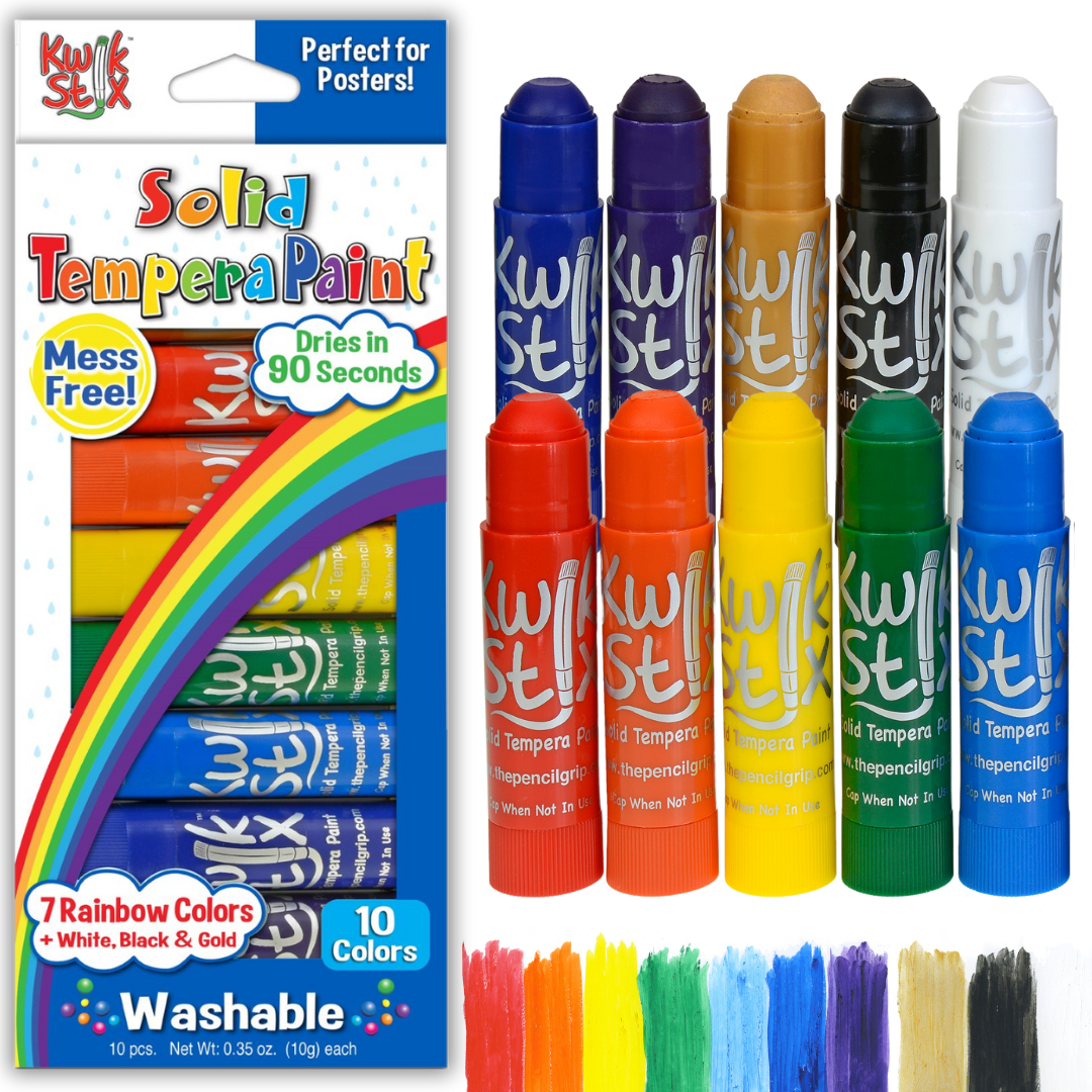 The Pencil Grip Kwik Stix Paint Sticks, Set of 10 Rainbow Colors