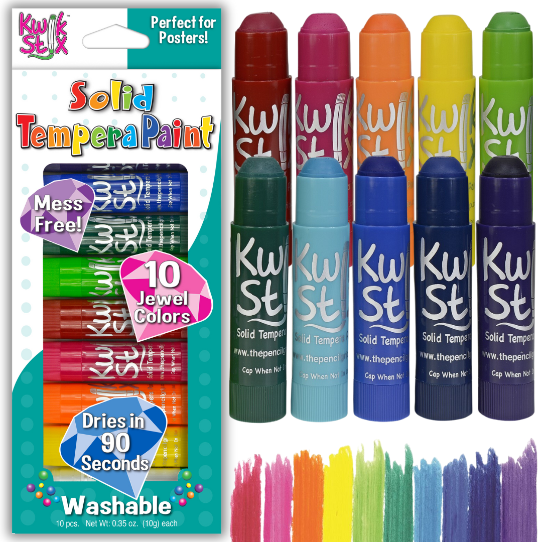 The Pencil Grip Kwik Stix Paint Sticks, Set of 10 Jewel Tones