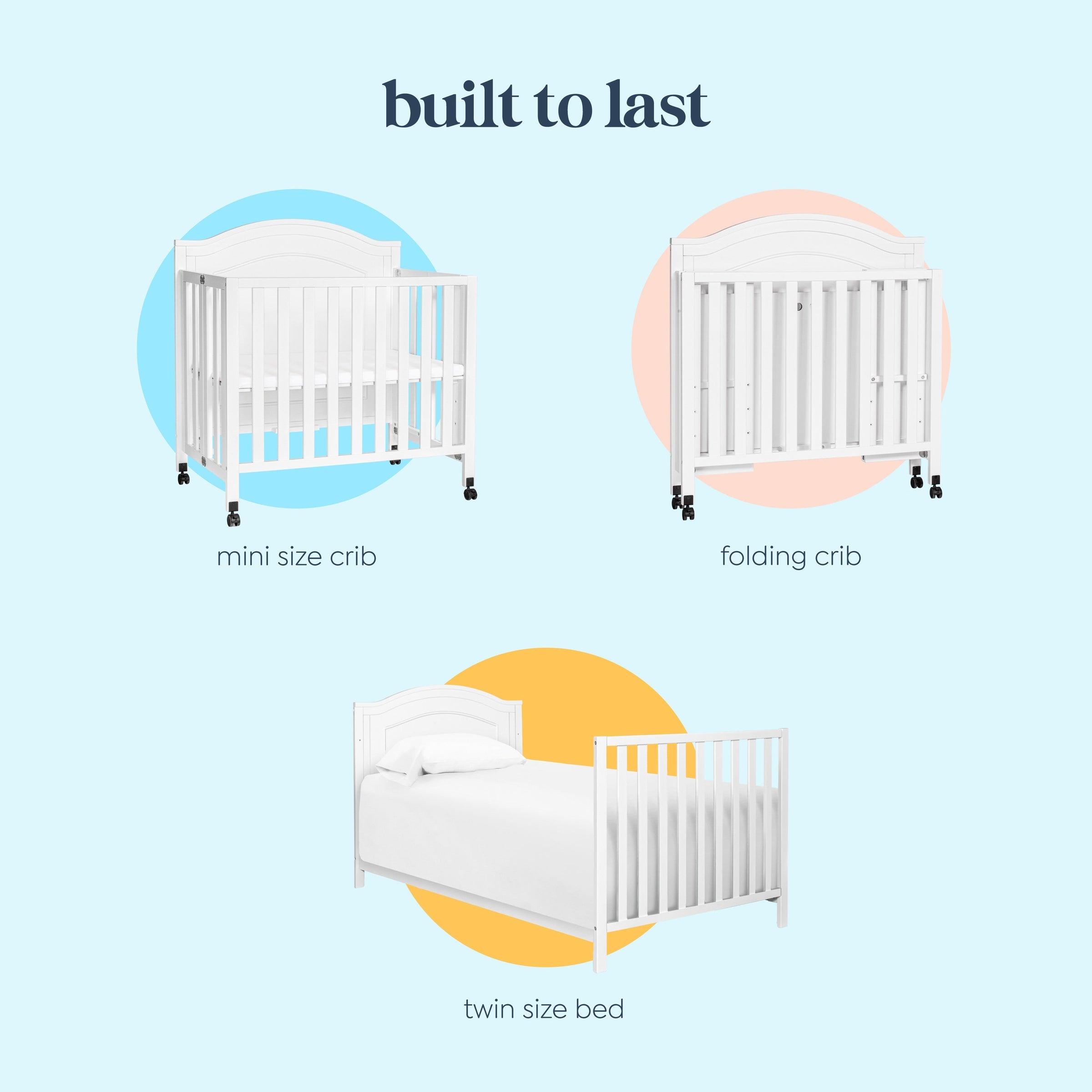DaVinci Charlie Folding Portable 3-in-1 Mini Crib