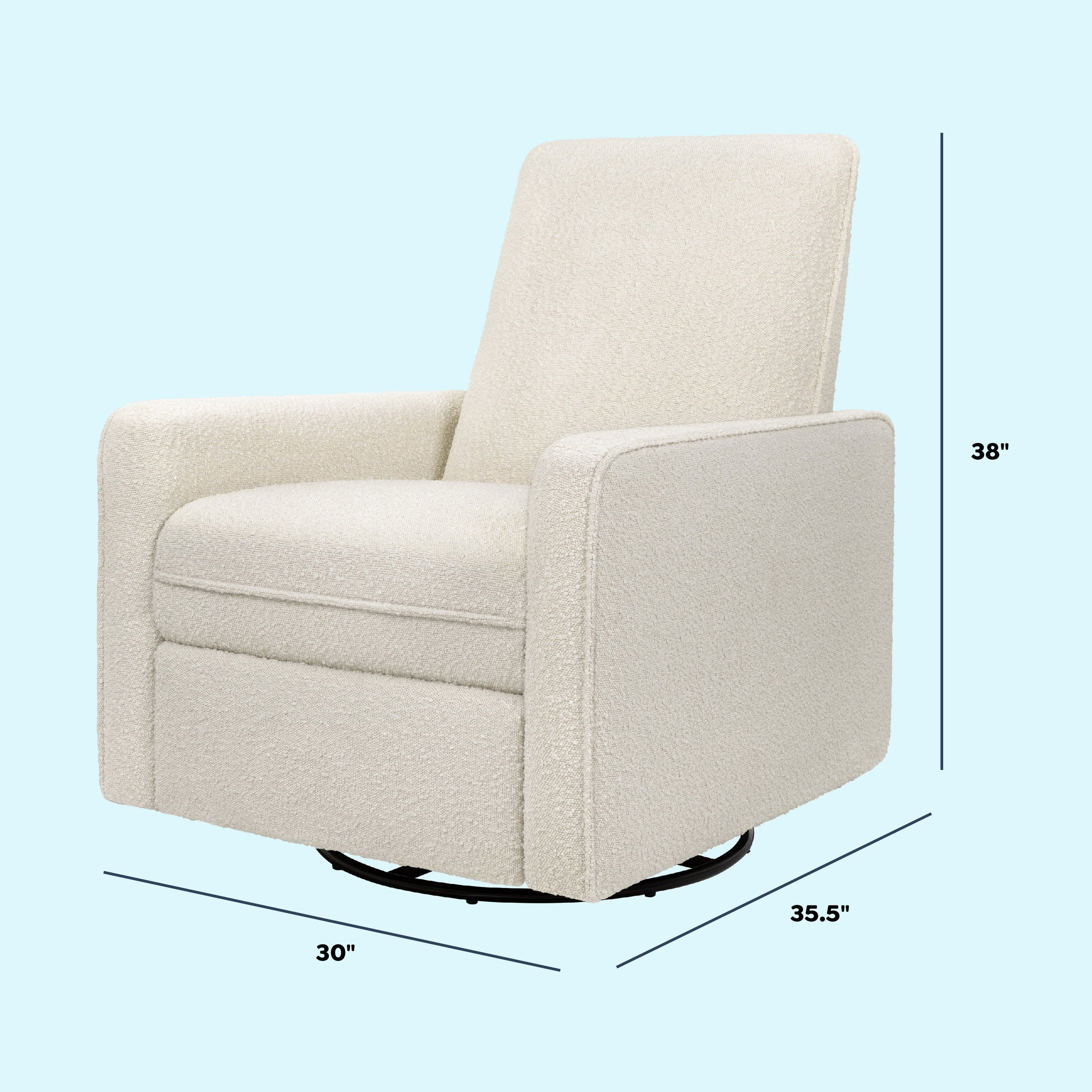 DaVinci Penny Recliner and Swivel Glider | Ivory Boucle Fabric