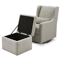 DaVinci Adrian Swivel Glider with Storage Ottoman | Water Repellent & Stain Resistant fabric
