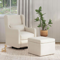 DaVinci Adrian Swivel Glider with Storage Ottoman | Water Repellent & Stain Resistant fabric