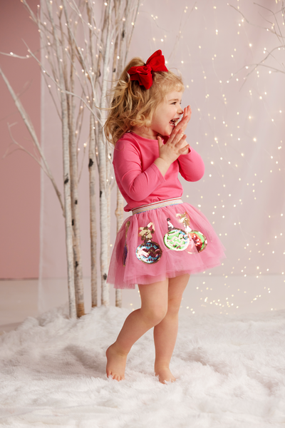 Mud Pie Pink Christmas Sequin Tutu