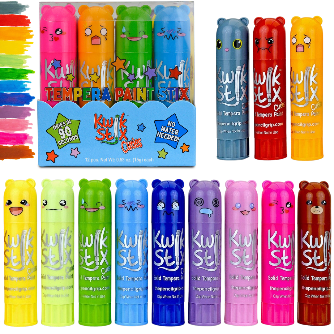 The Pencil Grip Kwik Stix Paint Sticks Cuties, Set of 12 Colors