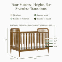 Namesake Liberty 3-in-1 Convertible Spindle Crib with Toddler Bed Conversion Kit