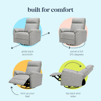 DaVinci Suzy Electronic Recliner and Swivel Glider | USB Charging Port
