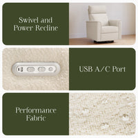 Monogram by Namesake Willa Plus Power Glider Recliner w/ Power Headrest