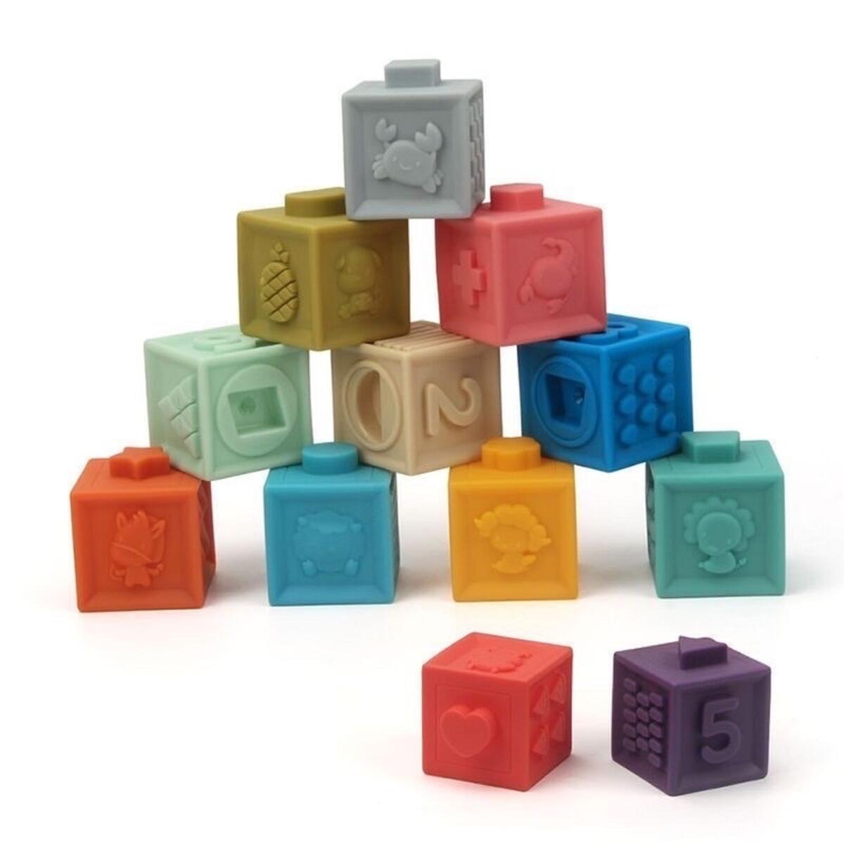 Three Hearts Building Block Teether & Bath Toy | Primary