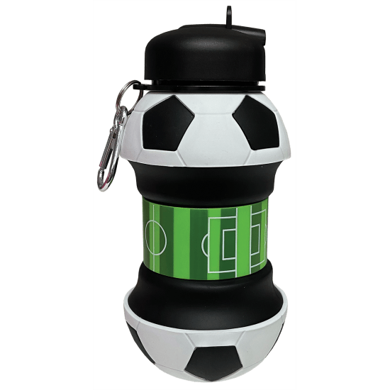 Iscream Soccer Silicone Collapsible Water Bottle