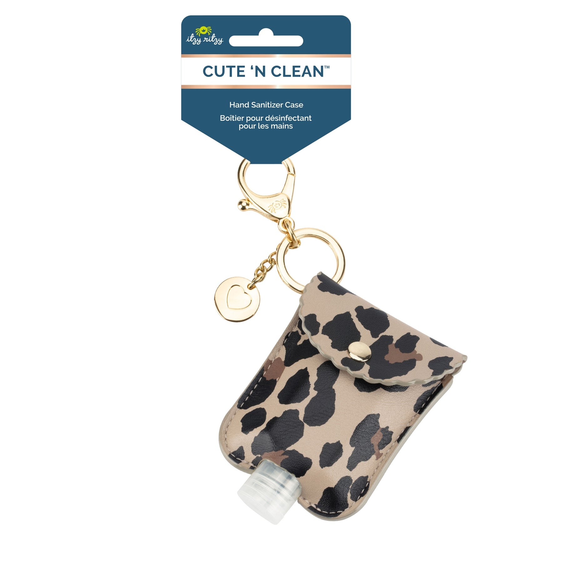 Itzy Ritzy Leopard Cute n' Clean Hand Sanatizer Charm Keychain