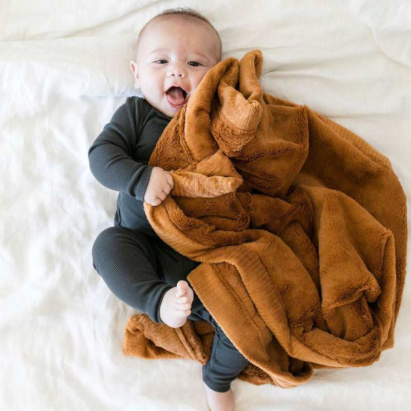 Saranoni Camel Lush Receiving Blanket