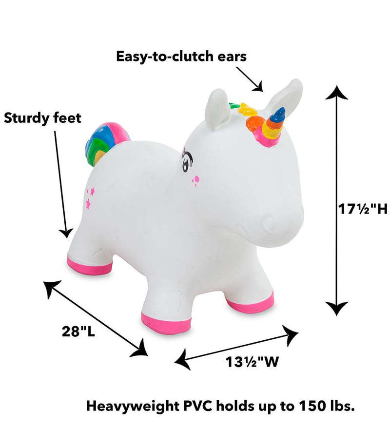 Hearthsong Bouncy Inflatable Animal Jump-Along Unicorn