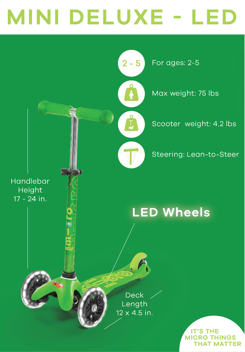 Micro Kickboard-Micro Mini Deluxe LED Ages 2-5