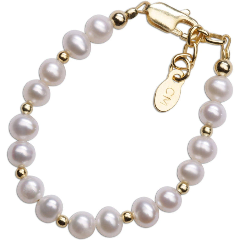 Cherished Moments Brynn 14K Gold Plated Pearl Baby or Children's Bracelet