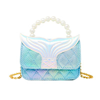 Tiny Treats Mermaid Tail Pearl Handle Bag: Blue