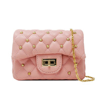 Tiny Treats Classic Quilted Stud Mini Bag: Pink