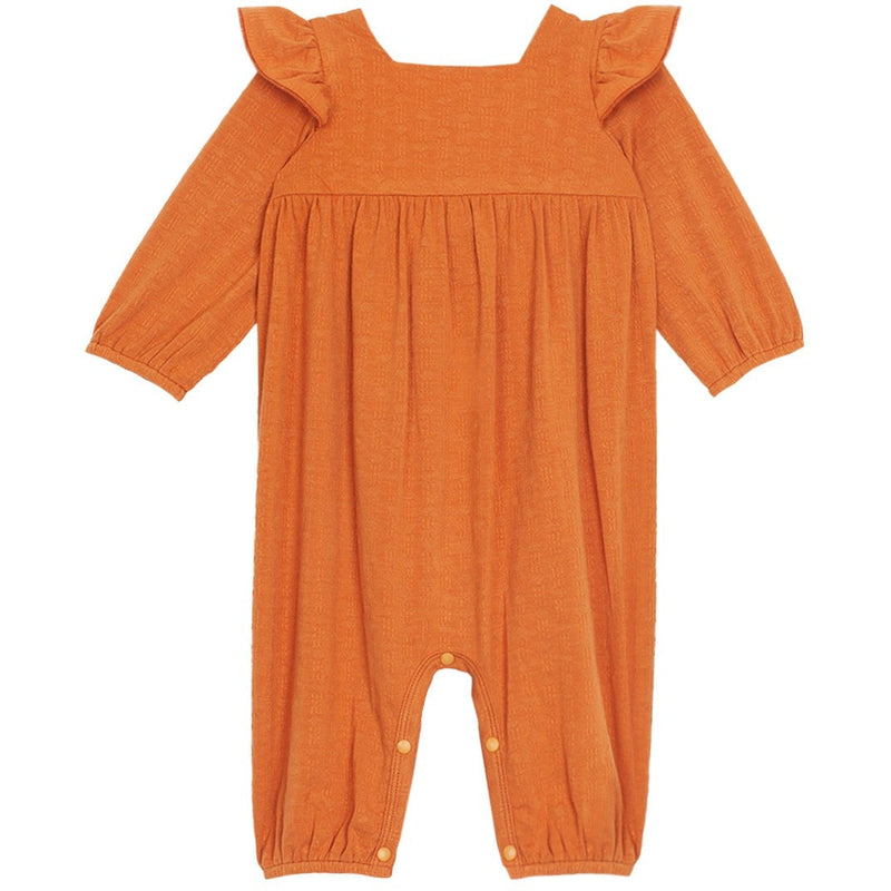 Mabel + Honey Tangerine Textured Knit Romper