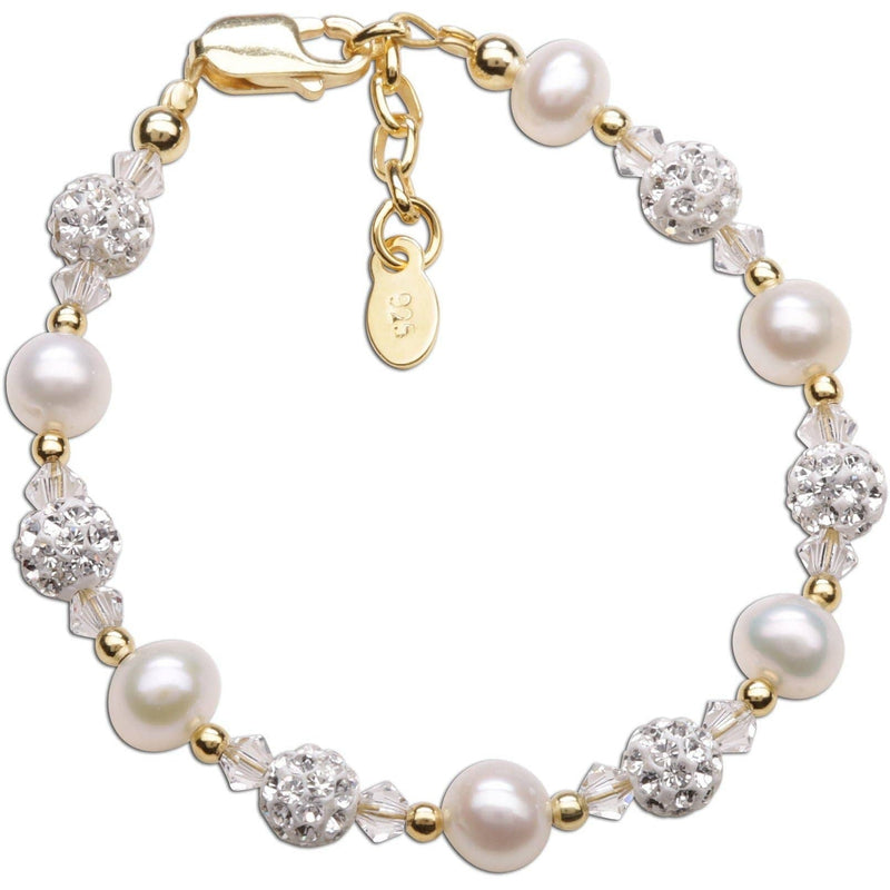Cherished Moments Charlotte 14K Gold Plated Pearl Baby or Child's Bracelet