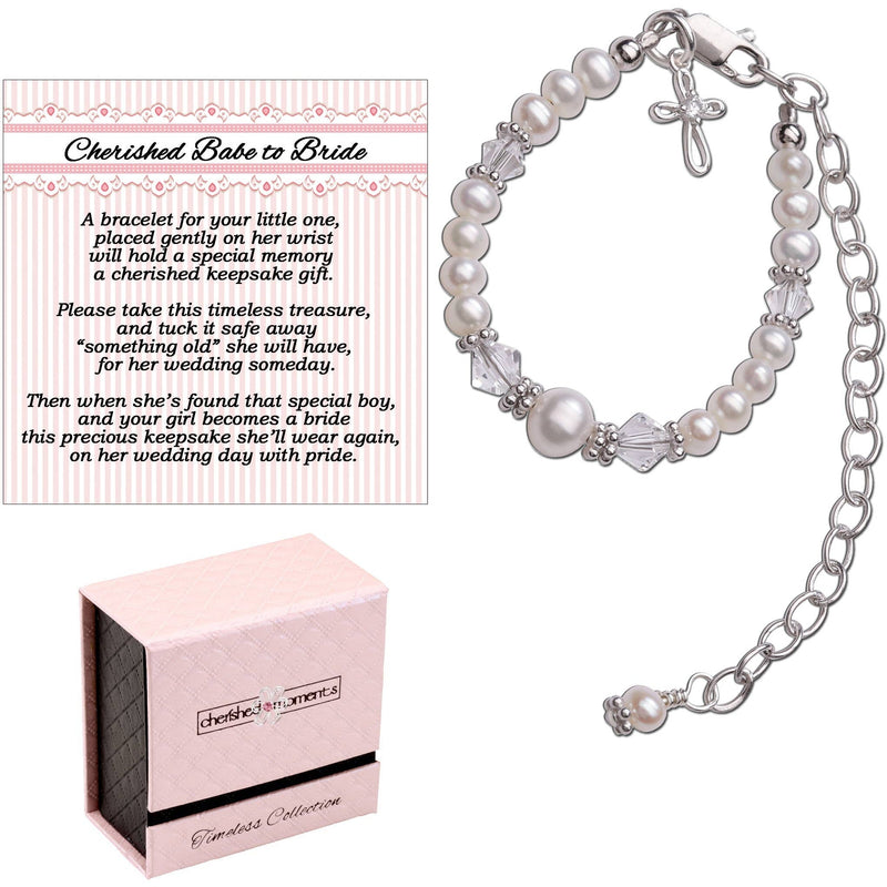 Cherished Moments Baby to Bride Sterling Silver Cross Baby Bracelet Gift