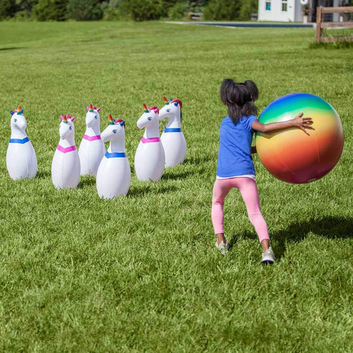 Hearthsong Giant Inflatable Unicorn Bowling