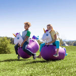 Hearthsong Inflatable Ride-On Hop ‘n Go Unicorns, Set of Two