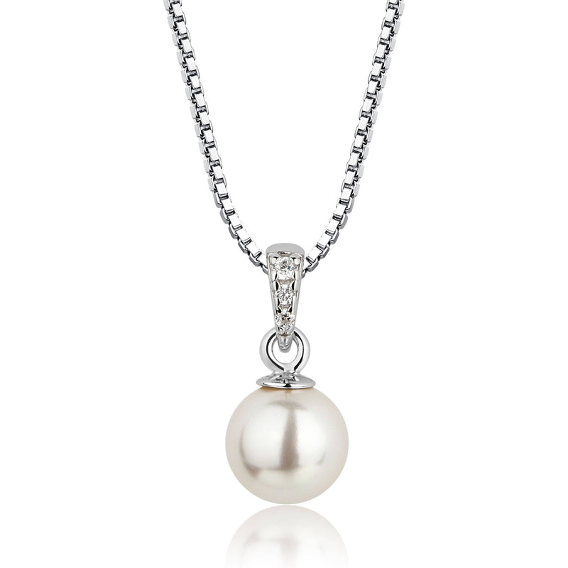 Cherished Moments Girls Sterling Silver Girls Pearl Pendant Necklace Kids
