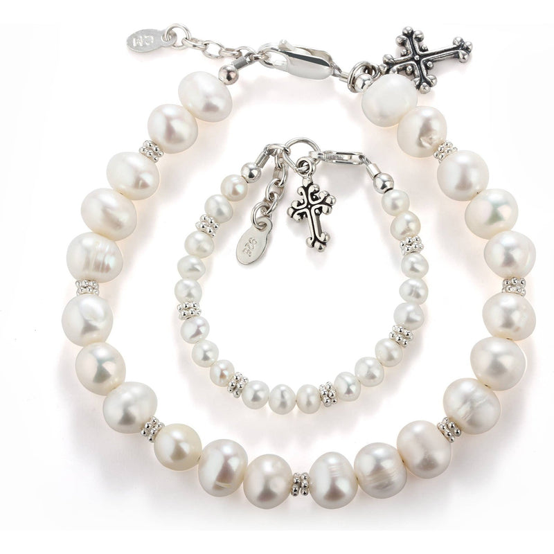 Cherished Moments Mom and Me 2-Piece Bracelet Set Baptism Gift With Cross