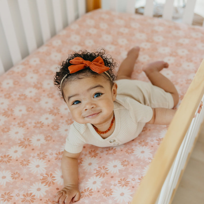 Copper Pearl Premium Knit Fitted Crib Sheet | Penny