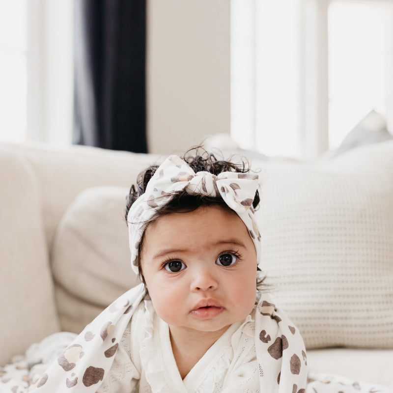 Copper Pearl Knit Headband Bow | Millie