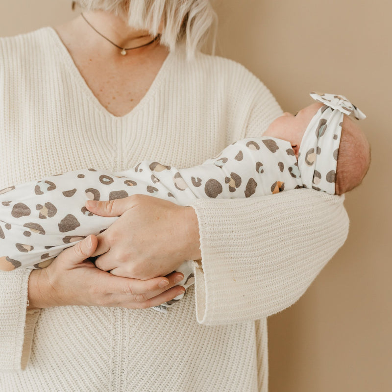 Copper Pearl Knit Headband Bow | Millie