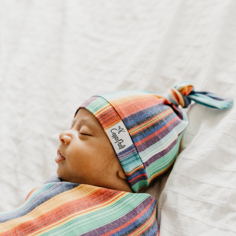 Copper Pearl Top Knot Hat | Serape