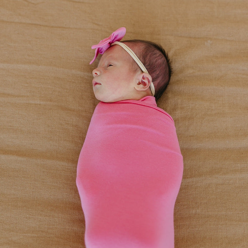 Copper Pearl Knit Swaddle Blanket | Flamingo