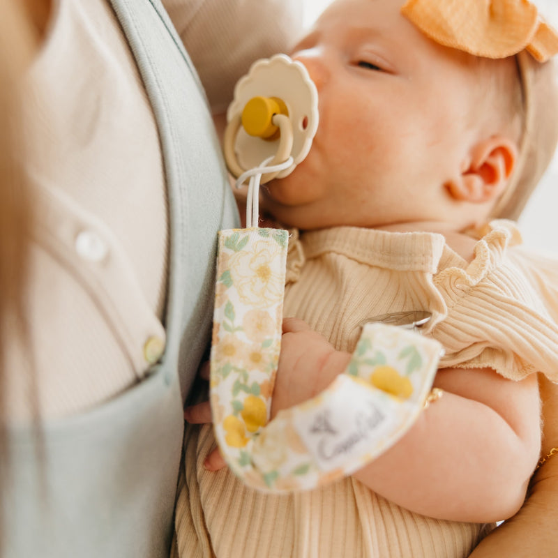 Copper Pearl Binky Clips Lemon Storkland & Kids Too!