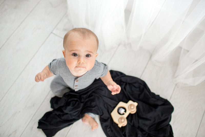 Copper Pearl Knit Swaddle Blanket | Midnight