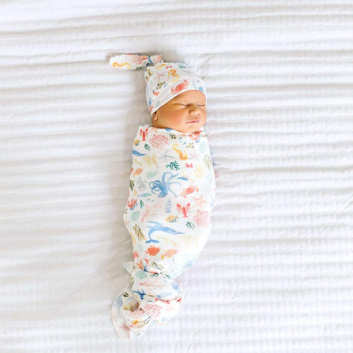 Copper Pearl Knit Swaddle Blanket | Nautical
