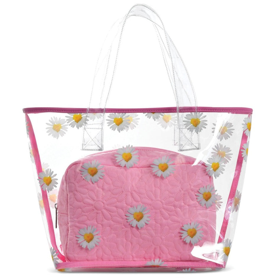 Iscream Daisy Gingham Clear 2-Piece Tote Bag