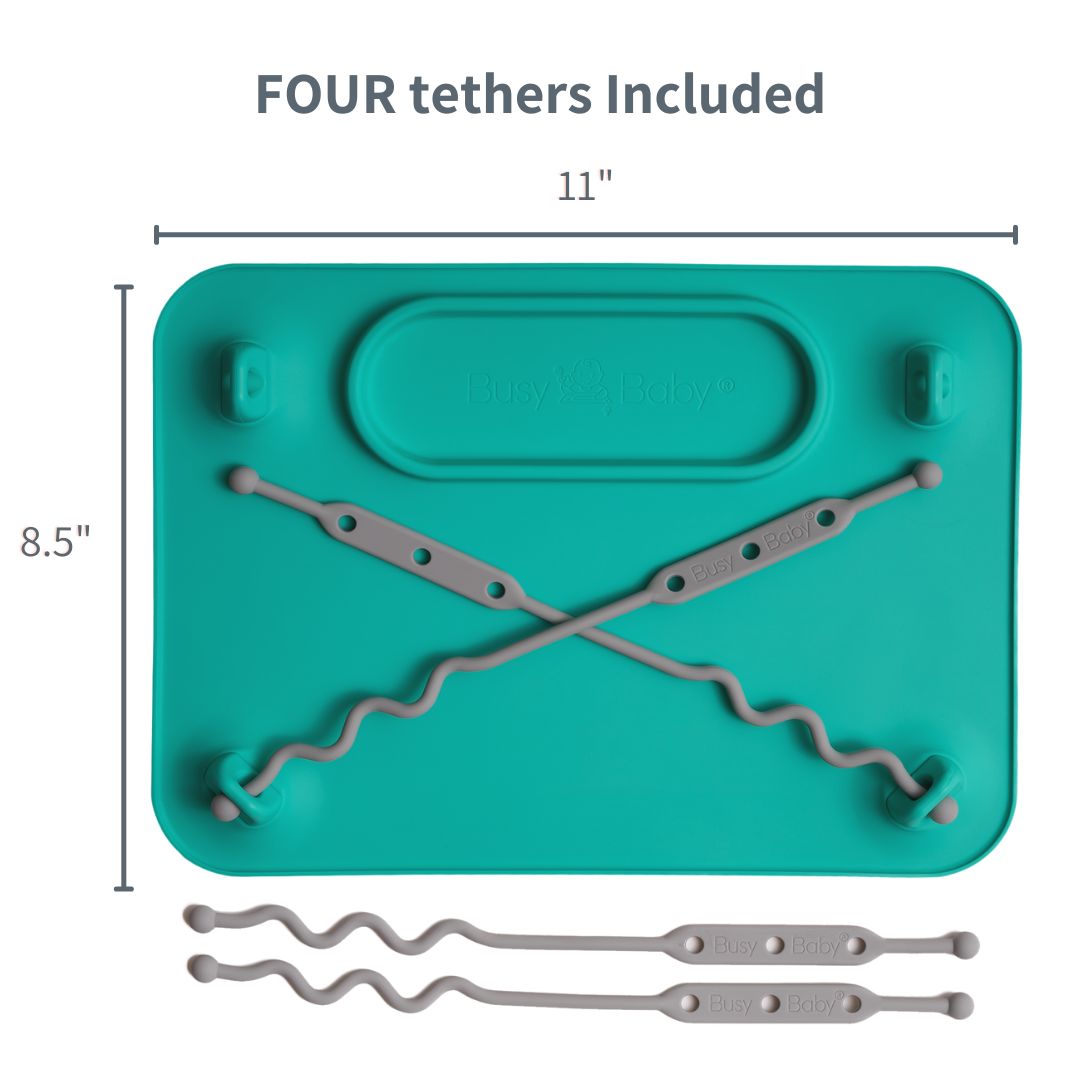 Busy Baby Silicone Placemat - 4 Tether Version (spearmint)