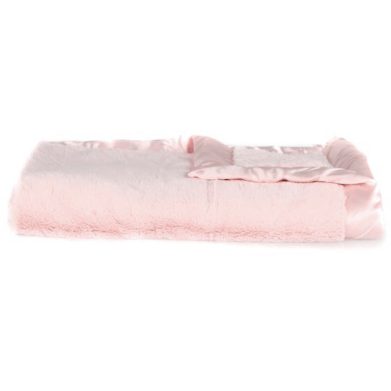 Saranoni Light Pink Lush Satin Border Receiving Blanket