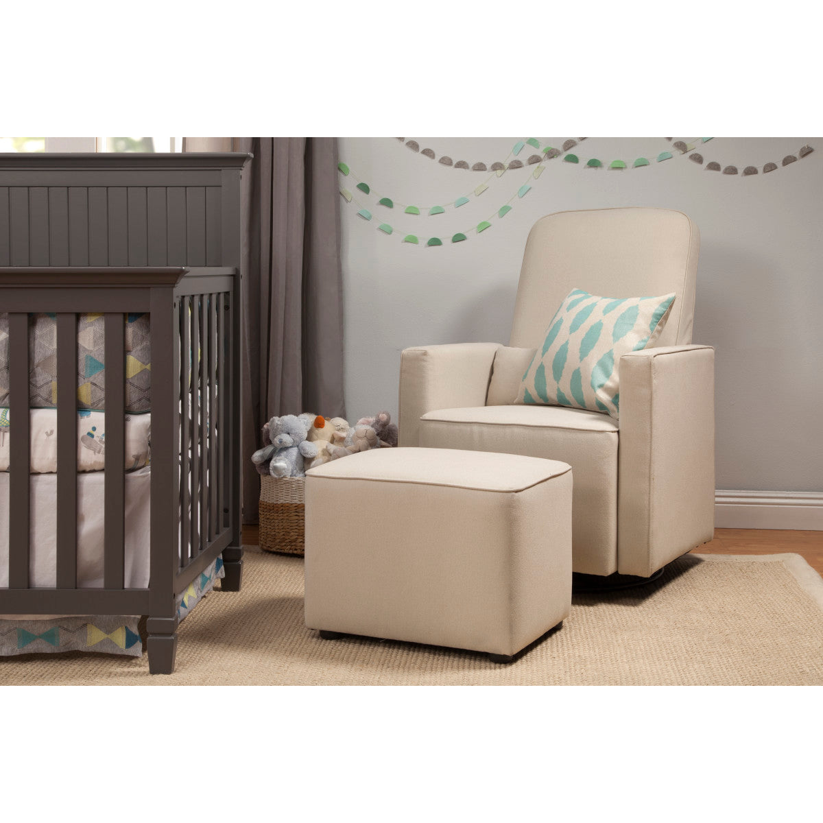 Davinci olive glider and ottoman dark grey best sale