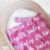 Sugar + Maple Plush Minky Fleece Personalized Blanket | Rainbow Icon Repeating Name