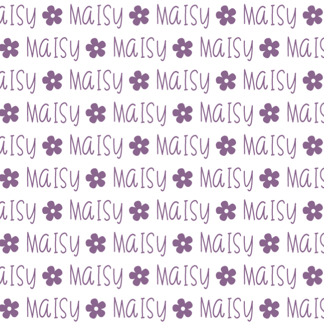 Sugar + Maple Plush Minky Fleece Personalized Blanket | Flower Icon Repeating Name