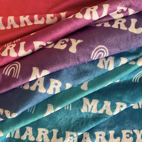 Sugar + Maple Plush Minky Fleece Personalized Blanket | Jewel Ombre