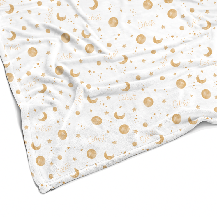 Sugar + Maple Plush Minky Fleece Personalized Blanket | Among The Stars