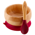 Avanchy Bamboo Stay Put Suction Bowl + Spoon