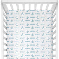 Sugar + Maple Personalized Crib Sheet | Anchor
