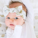 Copper Pearl Knit Headband Bow | Chip