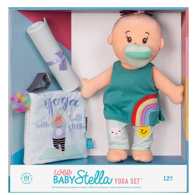 Manhattan Toy Wee Baby Stella Peach With Brown Hair Yoga Set
