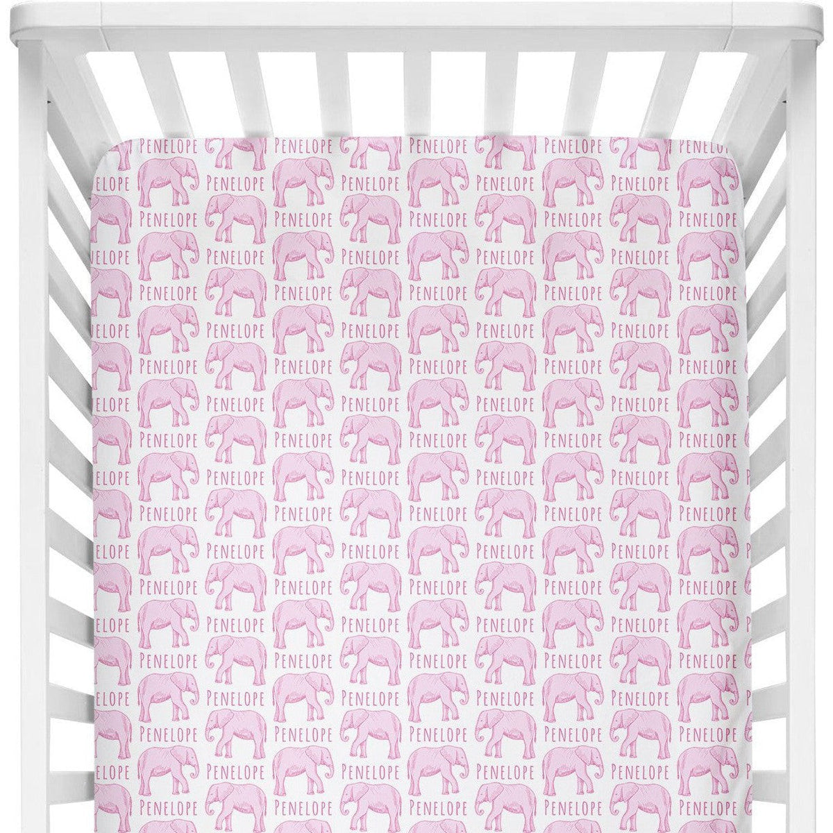 Sugar + Maple Personalized Crib Sheet | Elephant