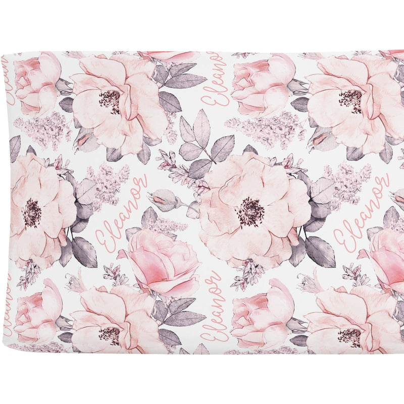 Sugar + Maple Personalized Changing Pad Cover | Wallpaper Floral